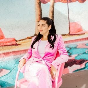 Stylish Pink Women's Pantsuit